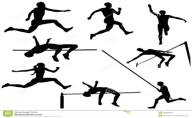 Установите скакать спорт легкой атлетики Иллюстрация вектора - иллюстрации  насчитывающей иллюстрация, атлетических: 98998603